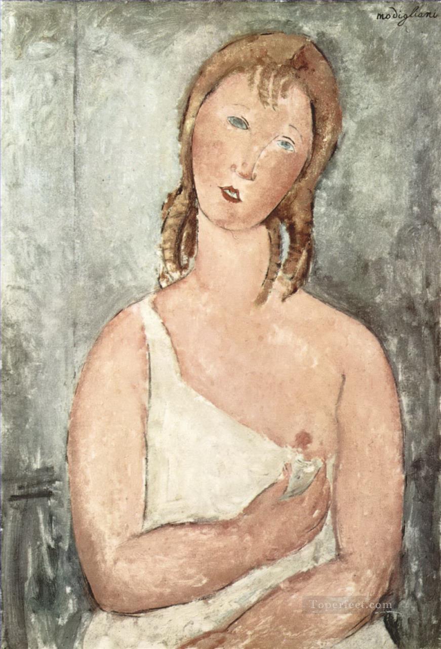 girl in the shirt red haired girl 1918 Amedeo Modigliani Oil Paintings